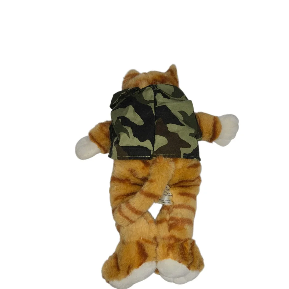 Build A Bear‎ Workshop Orange Tabby Cat Plush Camo Shirt 16 Inch